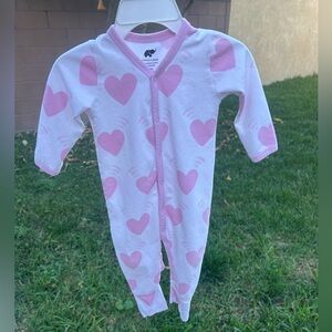 Charming Pink Heart Kids Footie